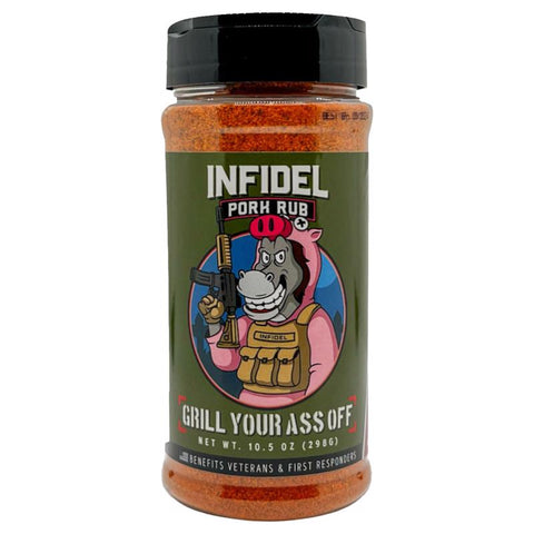 Grill Your Ass Off Infidel Pork Bar-B-Q Rub/Seasoning 10.5 oz