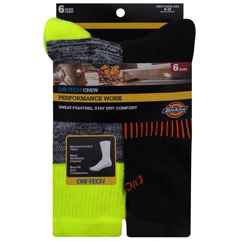 Dickies Dri-Tech Men's 6-12 Crew Socks Assorted (Pack of 2)