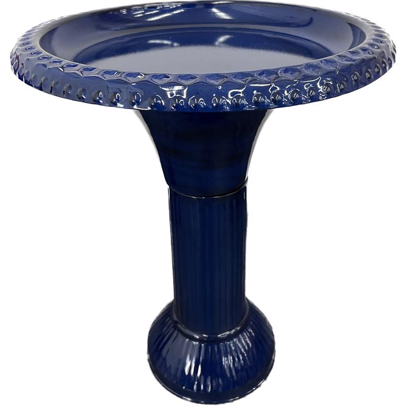 Robert Allen Ironstone Blue Metal 23.5 in. Bird Bath (Pack of 2)
