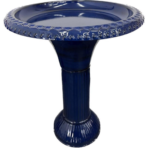 Robert Allen Ironstone Blue Metal 23.5 in. Bird Bath (Pack of 2)