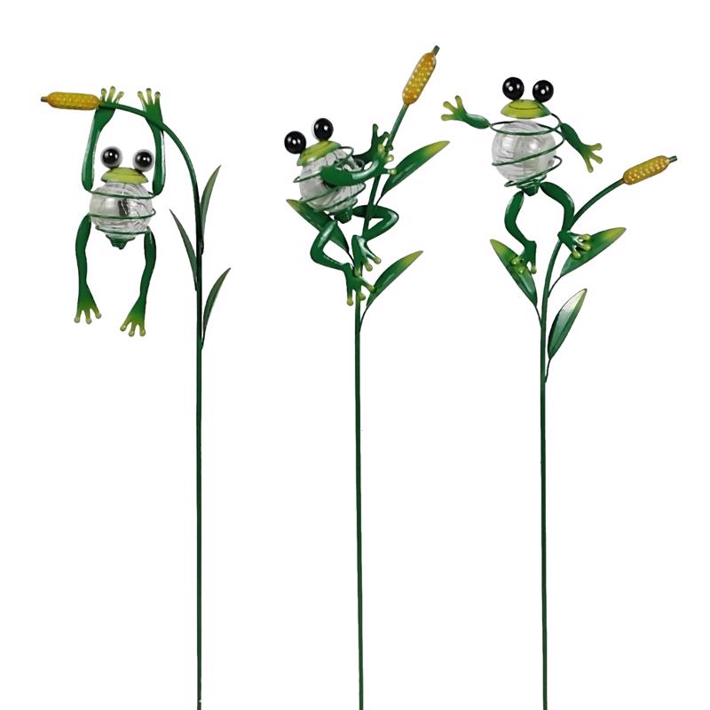 Alpine Green Metal 27 in. H Flower Insect Solar Garden Stake (Pack of 12)