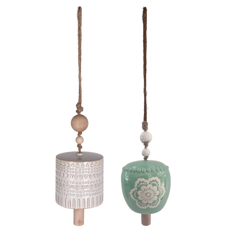 Meadow Creek Multi-color Ceramic 18 in. Bell Chimes (Pack of 4)