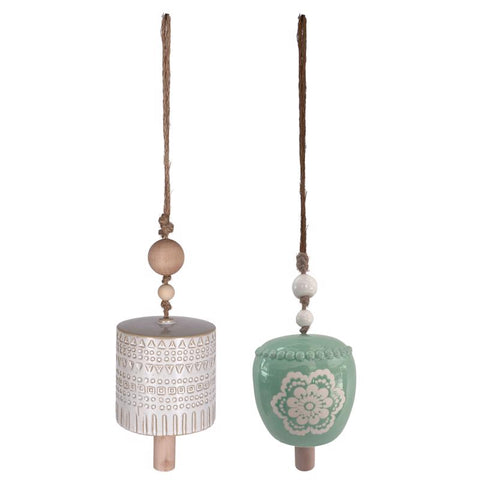 Meadow Creek Multi-color Ceramic 18 in. Bell Chimes (Pack of 4)