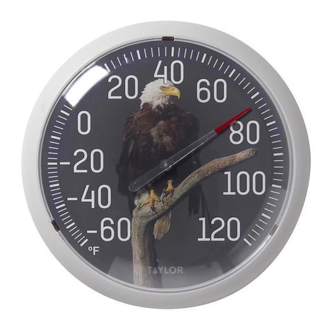 Taylor Bald Eagle Design Dial Thermometer Plastic Multicolored 13.25 in. (Pack of 4)