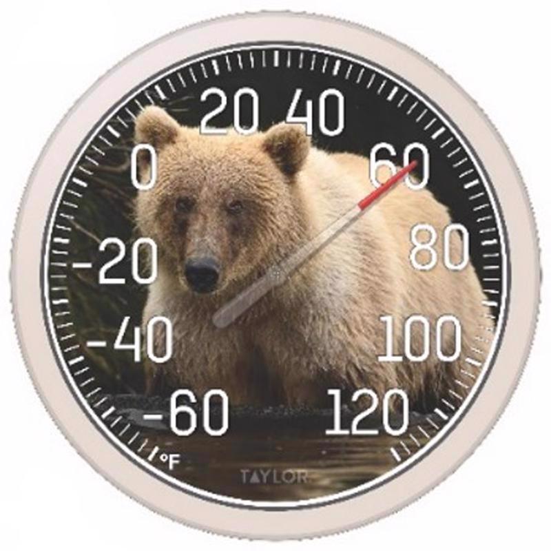 Taylor Polar Bear Design Dial Thermometer Plastic Multicolored 13.25 in. (Pack of 4)