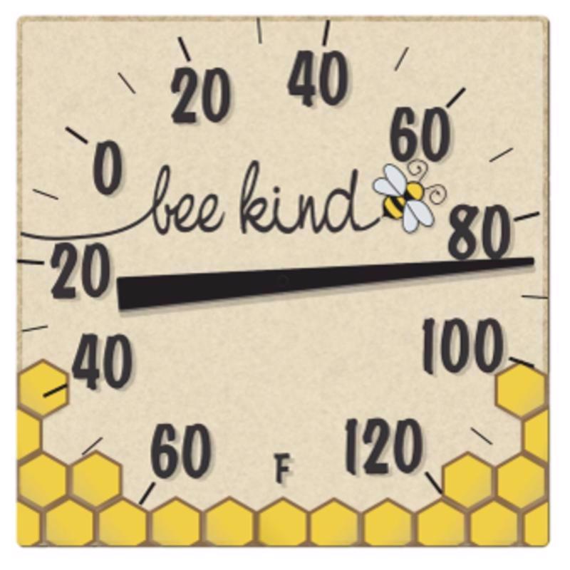 Taylor Bee Kind Design Thermometer Ceramic Multicolored 8 in. (Pack of 6)