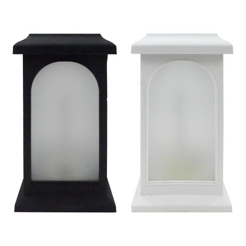 Alpine Plastic Black/White LED Candle Lantern (Pack of 4)