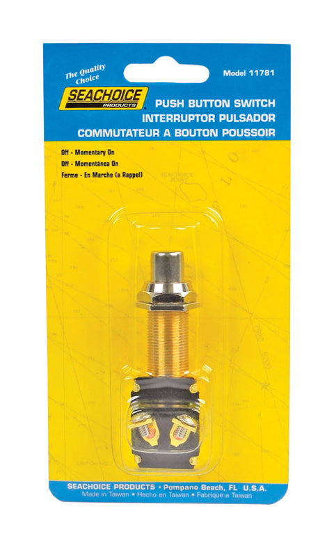 Interruptor de arranque/claxon de botón pulsador de latón Seachoice