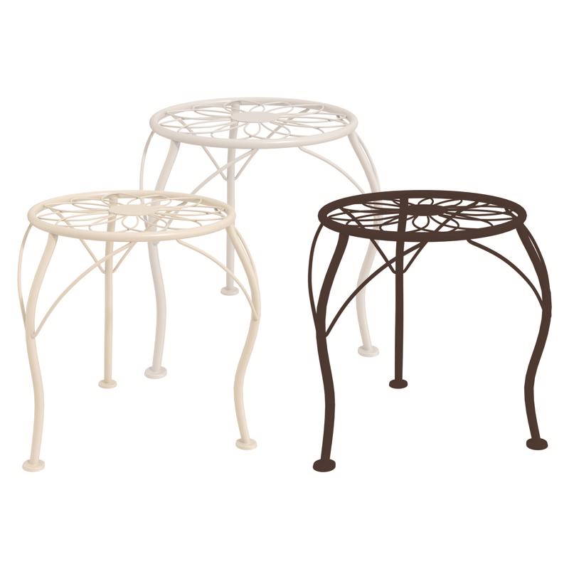Classic Home & Garden 13.3 in. H Multi-colored Cast Iron Plant Stand (Pack of 3)