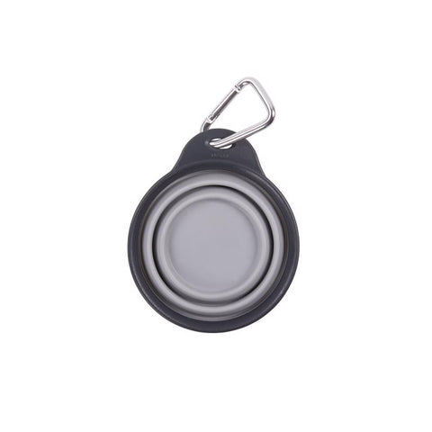 Dexas Gray Collapsible Rubber 1 cups Pet Bowl For Dogs