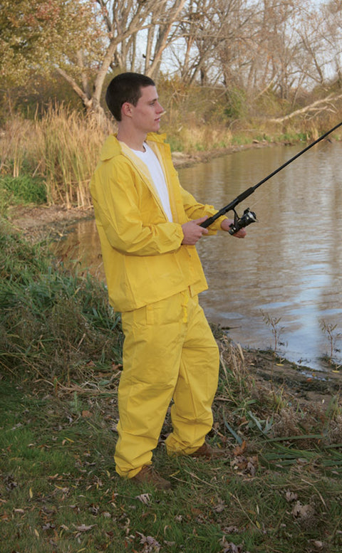 Boulder Creek Yellow PVC-Coated Rayon Three Piece Rain Suit XXX-Large 35 mil