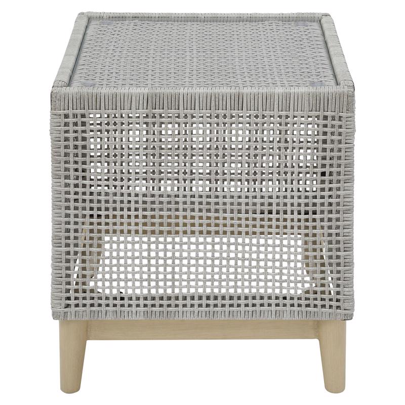 Signature Design by Ashley Seton Creek Gray Square Glass Casual End Table