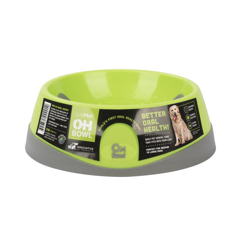 LickiMat OH Green Plastic Medium Pet Bowl For Dogs
