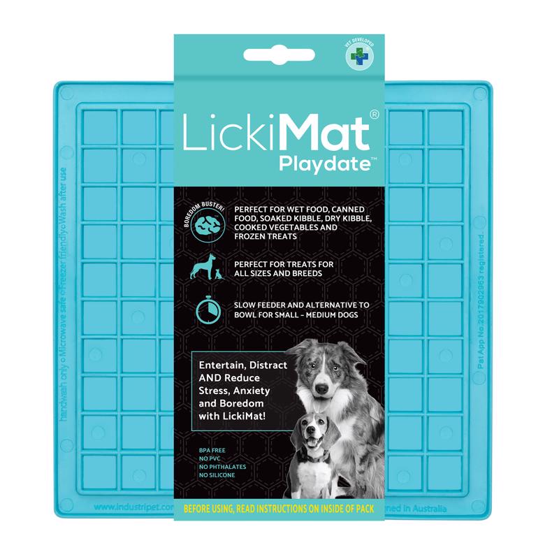LickiMat Playdate Turquoise Rubber Slow Feeder For Dogs