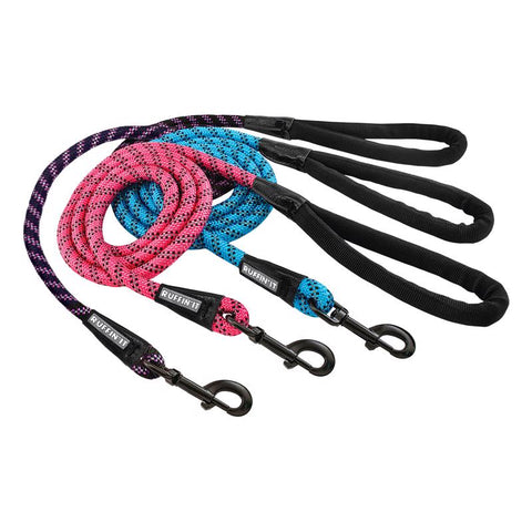 Ruffin' It Assorted Braided Nylon Dog Leash (Pack of 3)
