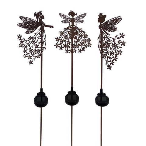Alpine Brown Metal 33 in. H Solar Garden Stake (Pack of 12)