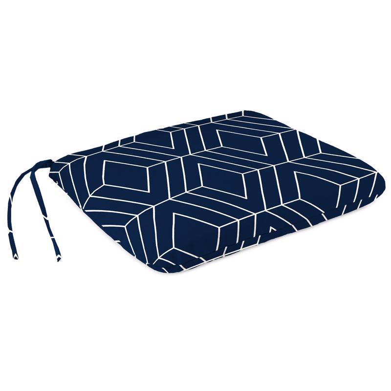 Jordan Manufacturing Navy Blue/White Polyester Seat Pad 15.5 in. H X 17 in. L (Pack of 16)