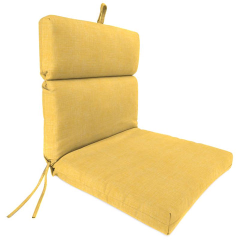 Cojín de silla de poliéster amarillo con borde francés Jordan Manufacturing, 44 pulg. de alto x 22 pulg. de ancho x 22 pulg. de largo (paquete de 4)