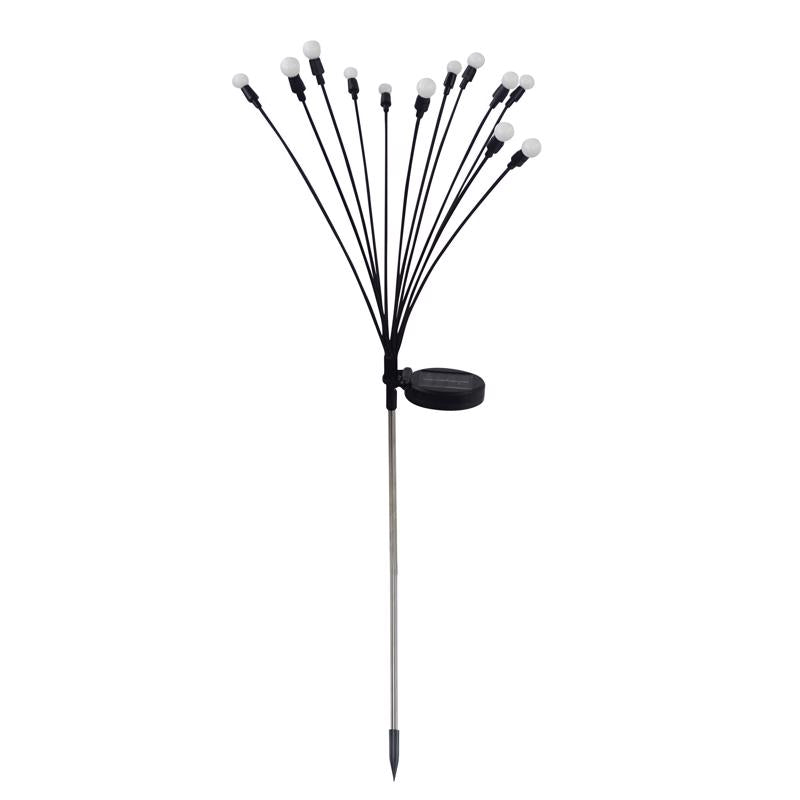 Alpine Black/Silver Metal/Plastic 27 in. H Firefly Solar Garden Stake (Pack of 20)