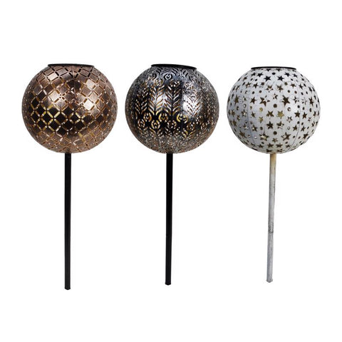 Alpine Assorted Metal 21 in. H X 7 in. L X 7 in. W Lantern Solar Garden Stake (Pack of 9)