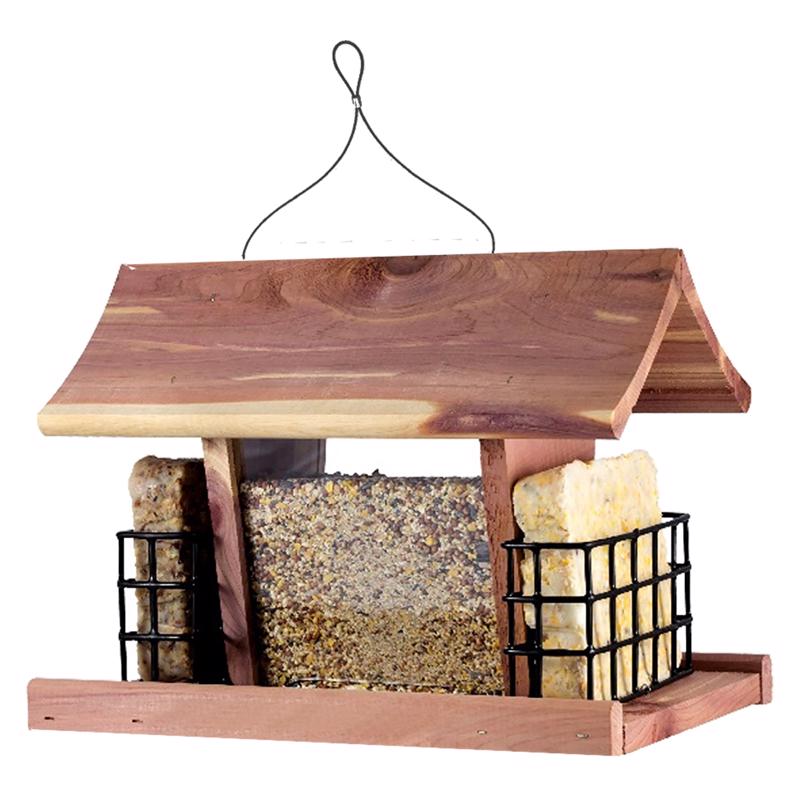Valley Splendor Cedar Hopper and Suet Bird Feeder 2 ports (Pack of 2)