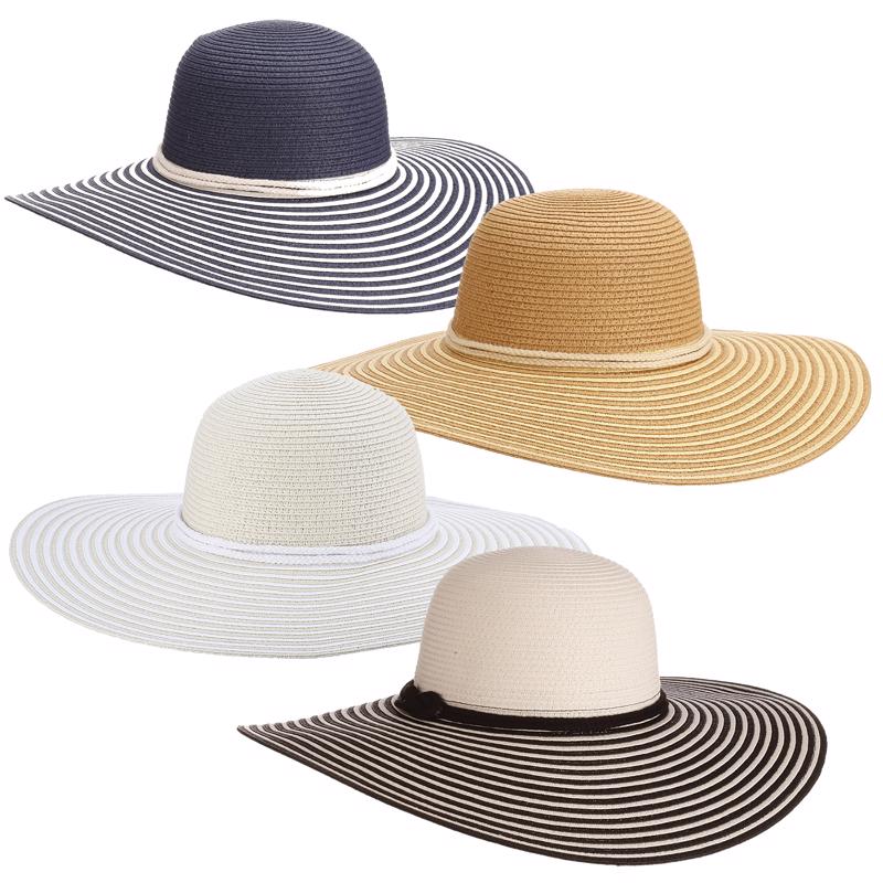 Panama Jack Paper Braid Crown Hat Assorted One Size Fits Most (Pack of 12)