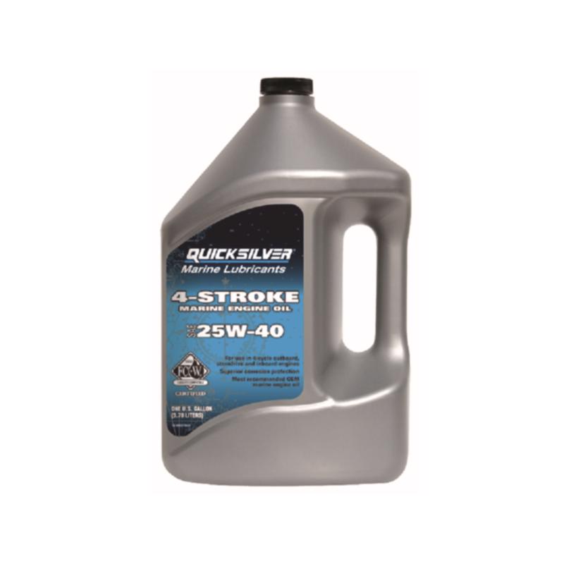 Aceite para motores fueraborda de 4 tiempos Quicksilver 25W-40 marino, 1 galón, 1 paquete