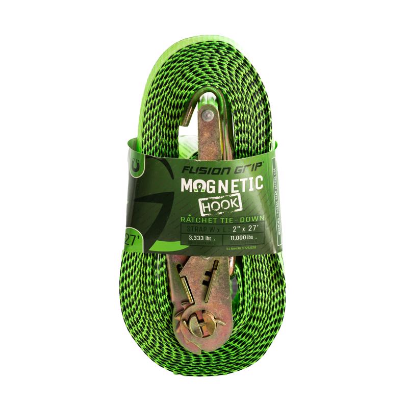 Cinta de Amarre de Trinquete Verde Fusion Grip 2 pulg. de Ancho x 27 pies de Largo 3333 lb 1 pza.