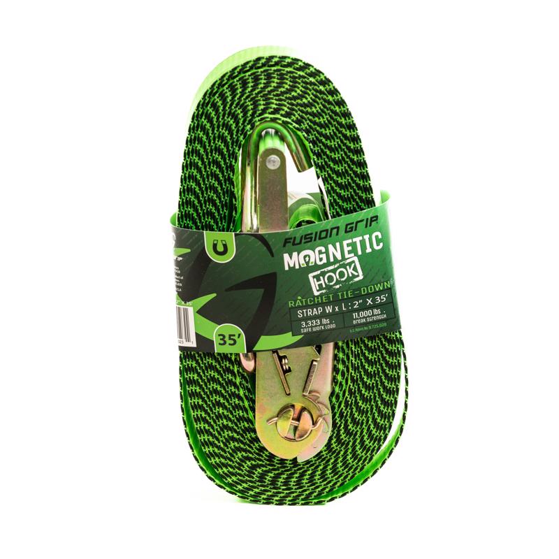Cinta de Amarre de Trinquete Fusion Grip Verde 2 pulg. de Ancho x 35 pies de Largo 3333 lb