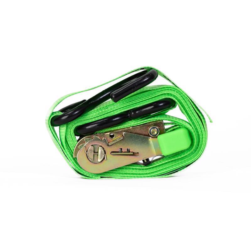 Cinta de amarre de trinquete verde Fusion Grip de 1 pulg. de ancho x 16 pies de largo, 900 lb, 1 paquete