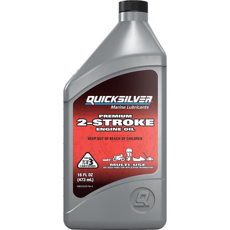 Aceite para motor fueraborda de 2 tiempos Quicksilver TC-W3, 16 oz, paquete de 1