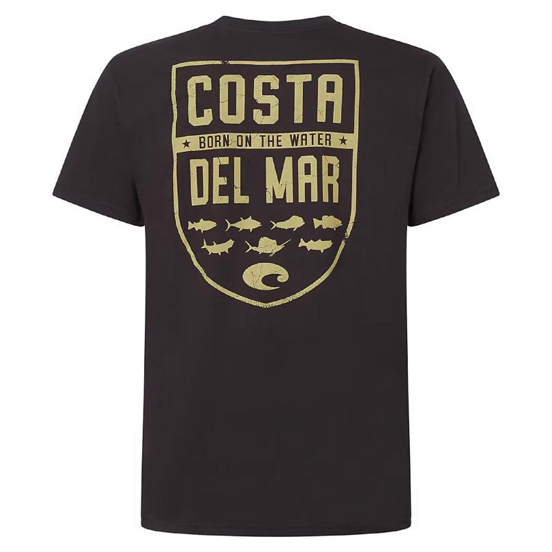 Costa L Short Sleeve Men's Crew Neck Black Species Shield Tee Shirt