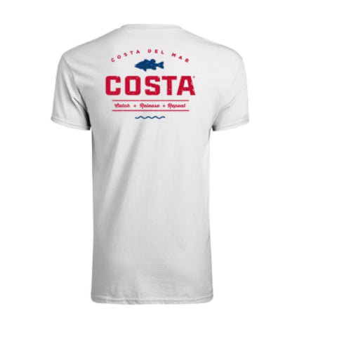 Costa XXL Short Sleeve Men's Crew Neck White Topwater Tee Shirt