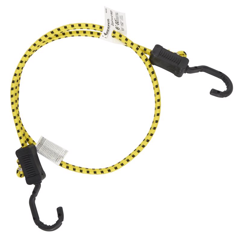 Keeper Zip Cord Yellow Bungee Cord 40 in. L X 0.315 in. 1 pk (Pack of 10)