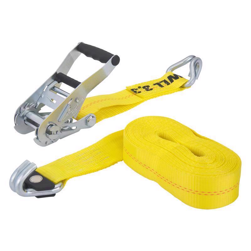 Keeper 2 in. W X 27 ft. L Yellow Ratchet Tie Down Strap 3333 lb 1 pk