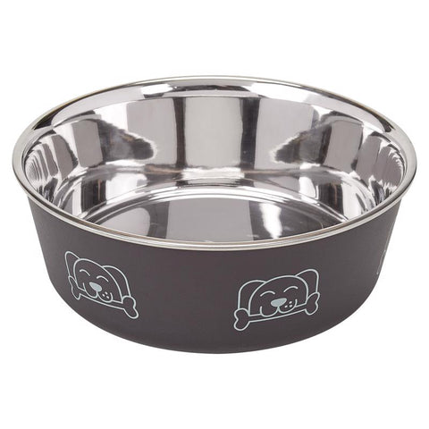Proselect Espresso Stainless Steel 15 oz Pet Bowl For Dogs (Pack of 6)