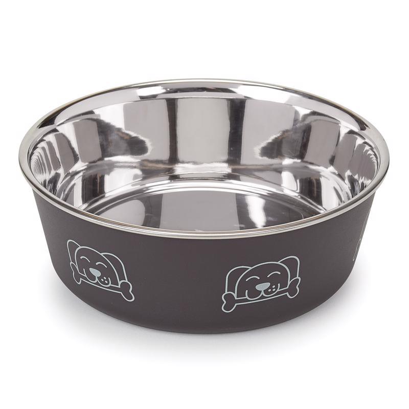 Proselect Espresso Stainless Steel 30 oz Pet Bowl For Dogs (Pack of 6)