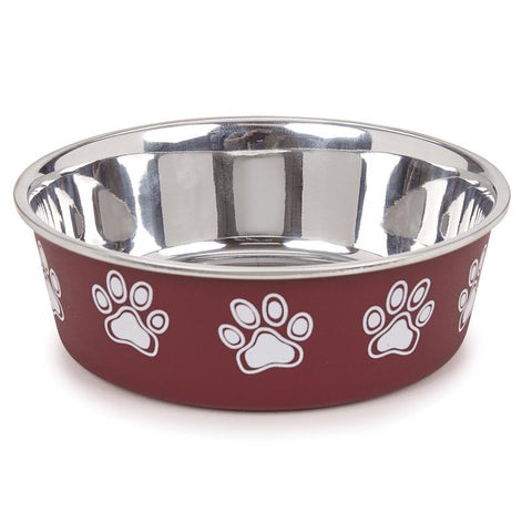 Proselect Merlot Stainless Steel 15 oz Pet Bowl For Dogs (Pack of 6)