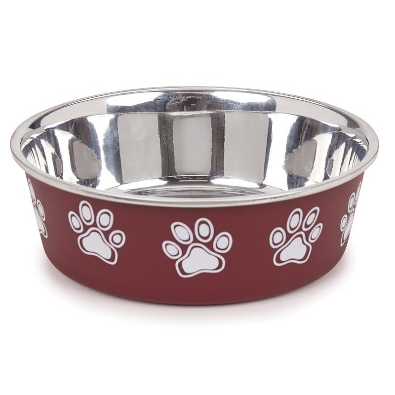 Proselect Merlot Stainless Steel 30 oz Pet Bowl For Dogs (Pack of 6)