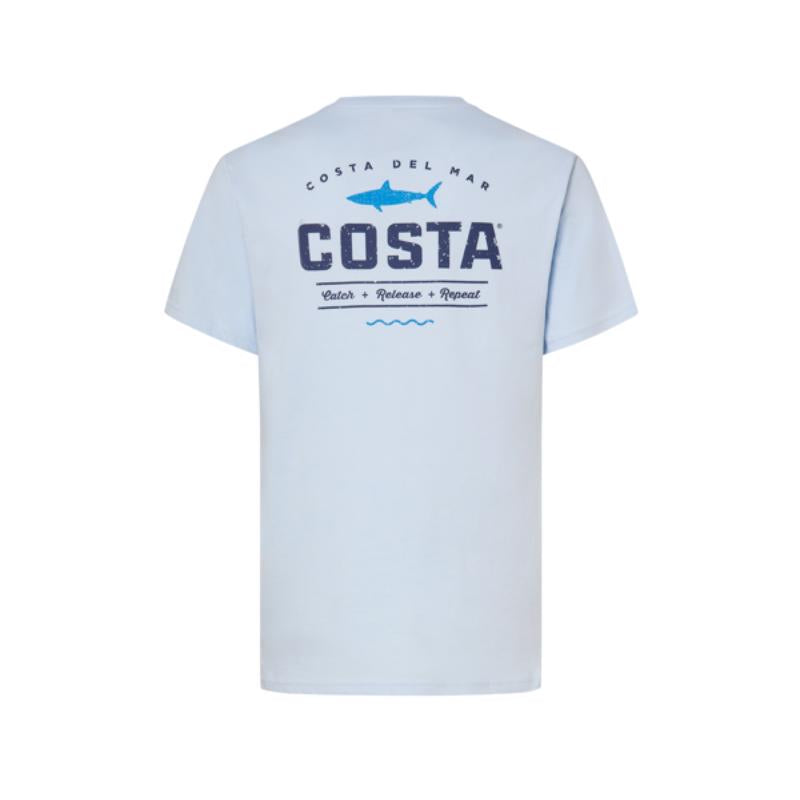 Costa M Short Sleeve Men's Crew Neck Light Blue Topwater Tee Shirt