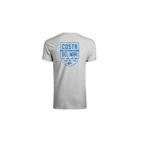 Costa M Short Sleeve Men's Crew Neck Heather Gray Species Shield Tee Shirt