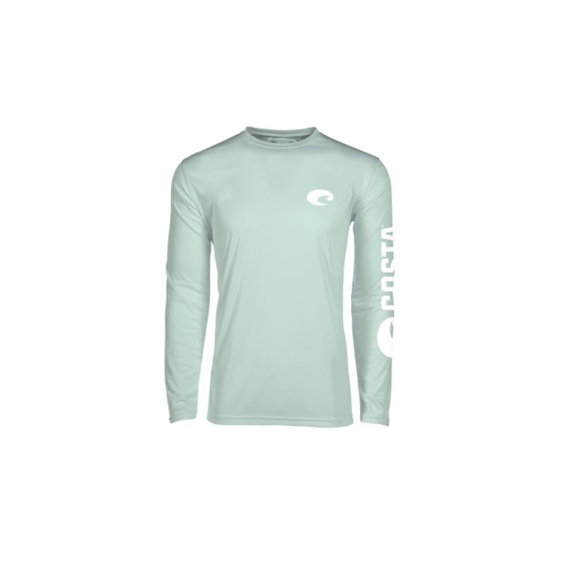 Costa XL Long Sleeve Men's Crew Neck Mint Technical Crew Tee Shirt