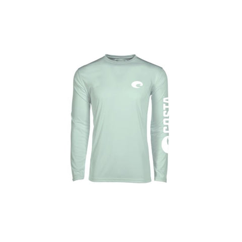 Costa XL Long Sleeve Men's Crew Neck Mint Technical Crew Tee Shirt