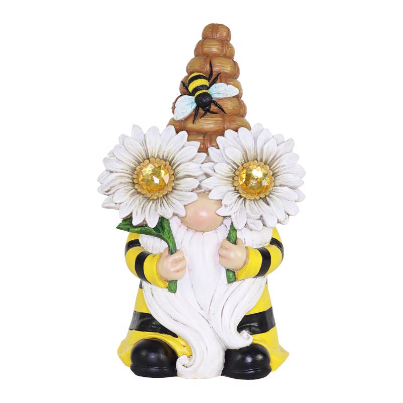 Exhart Assorted Resin 11 in. H Beekeeper Gnome Solar Statue (Pack of 3)
