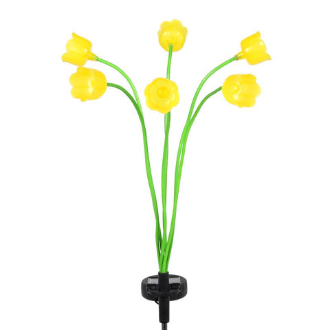 Exhart Yellow Metal/Plastic 27 in. H Flower Spray Solar Garden Stake (Pack of 12)