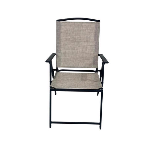 Living Accents Black Steel Frame Foldable Chair Tan (Pack of 6)