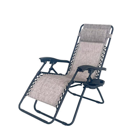 Living Accents Multi-Position Gray Sling Folding Lounger (Pack of 2)