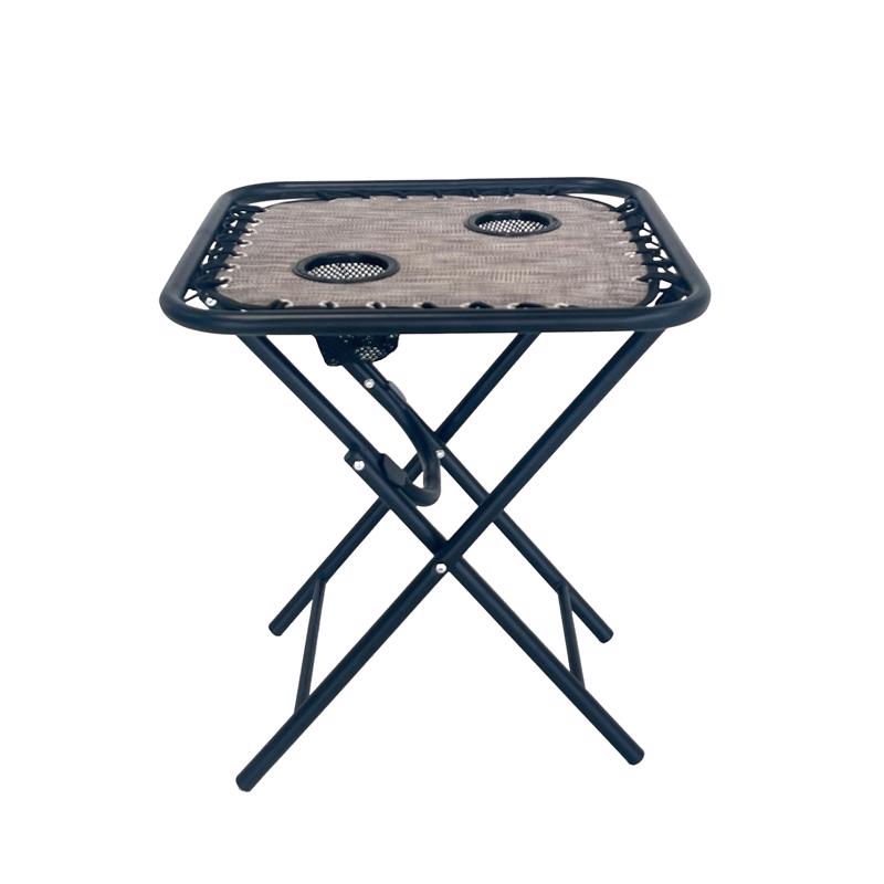 Living Accents Taupe Square Oxford Fabric Bungee Side Table (Pack of 4)