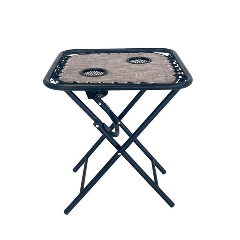 Living Accents Taupe Square Oxford Fabric Bungee Side Table (Pack of 4)