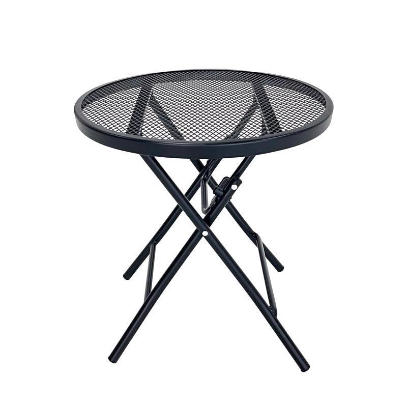 Living Accents Black Round Steel Side Table (Pack of 4)